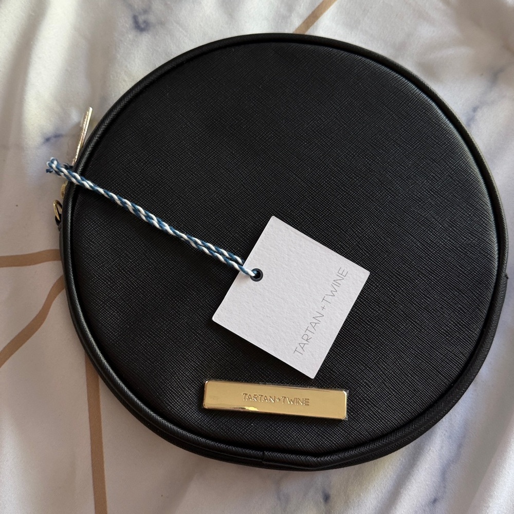 Tartan + Twine Black Bag with Gold Accent